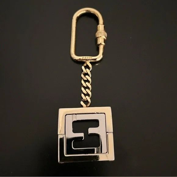 Fendi Gold and Silver Zucca Keychain - Picture 3 of 4
